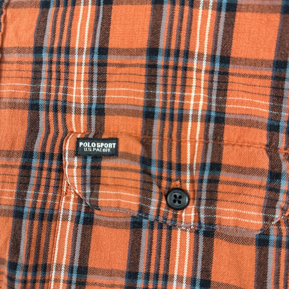 Vintage Polo Sport Sportsman Shirt Men XL Orange Plai… - Gem